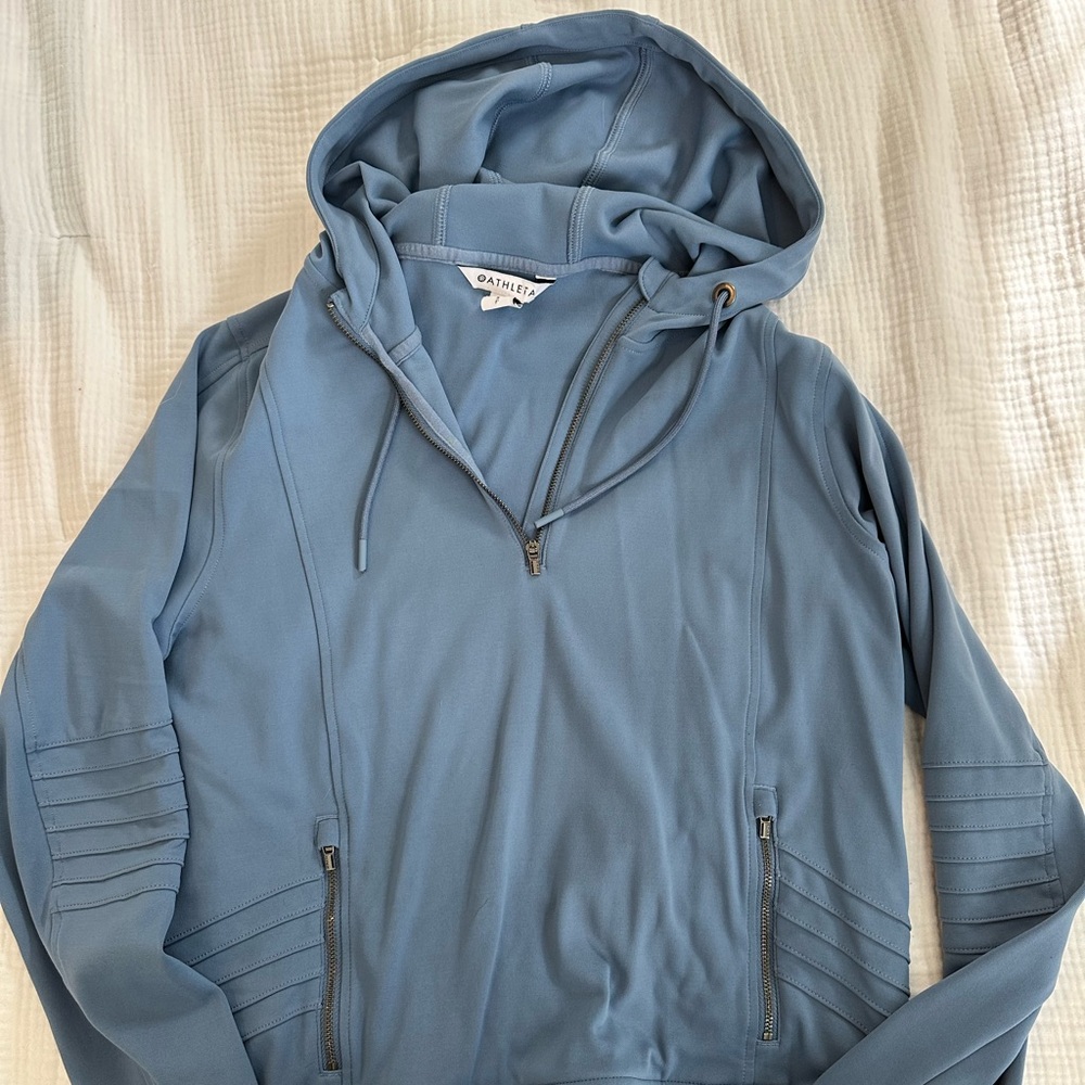 Athleta Venice Moto Hoodie Size Small Blue